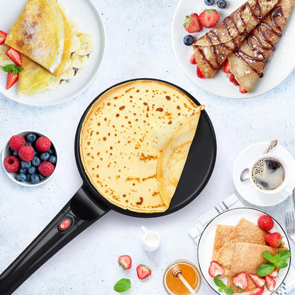 Crepiere Electrique, Crepiere Electrique antiadhésif, machine à roti portable 800W pour la maison
