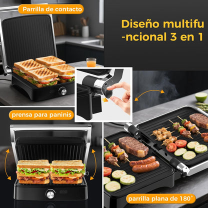 Piastra per Panini Elettrica 2000W – Macchina per Toast 4 Fette