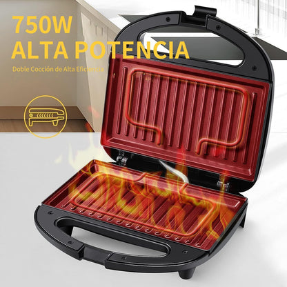 Grill Panini, 750W Appareil Panini avec Plaques Anti-adhésif