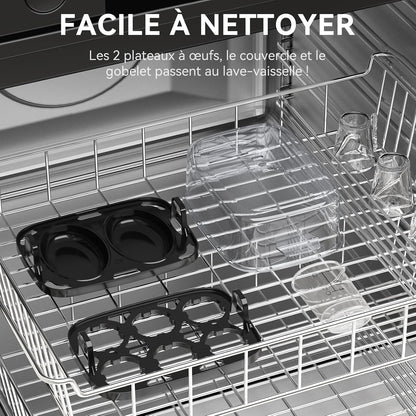 Cuiseur à œufs, cuisinier d'œufs compact de 400 W, 6 œufs faciles à peler