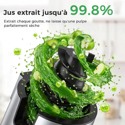 Extracteur de Jus à Froid 600W, Goulotte Extra-Large 152 mm pour Fruits et Légumes Entiers