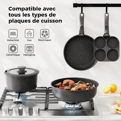 Batterie de cuisine 20 pièces, sans PFOA