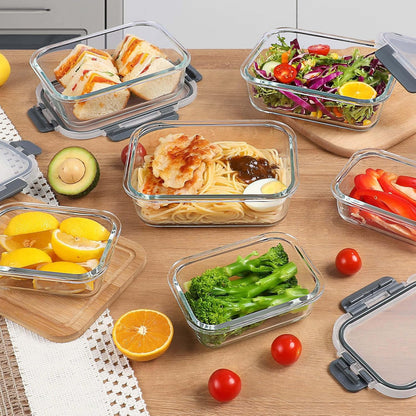 Lot de 10 Lunch Box Verre Réutilisables, Sans BPA