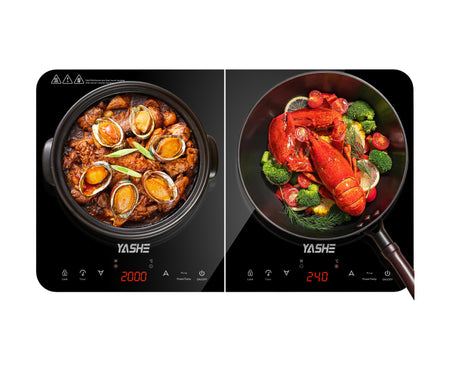 Plaque de cuisson à induction – Double plaque à induction, 10 niveaux de température