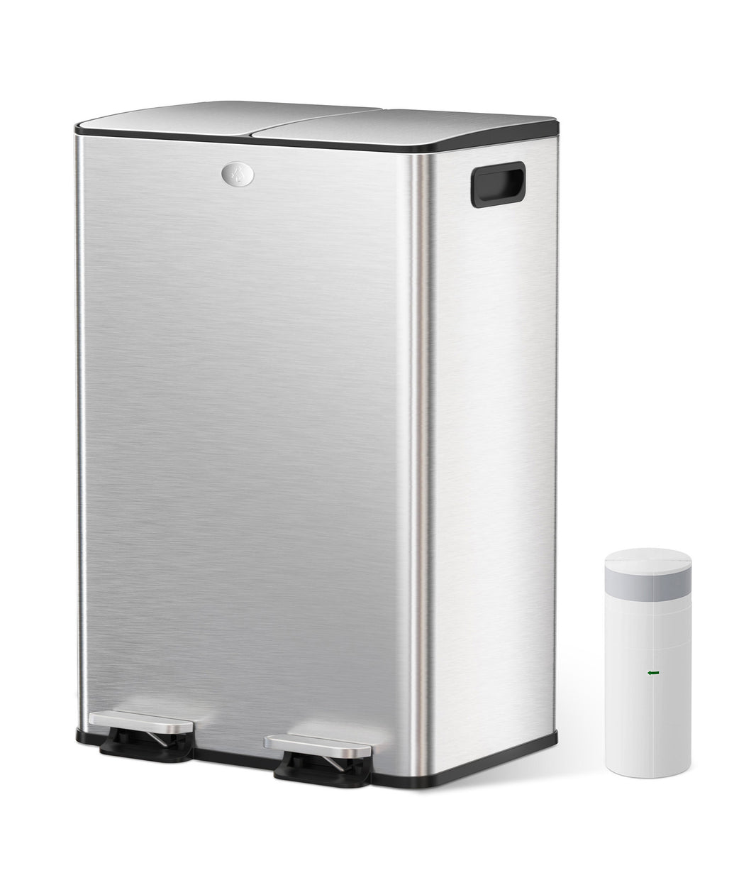 Poubelle à Double Compartiment avec Couvercle, 2x30L