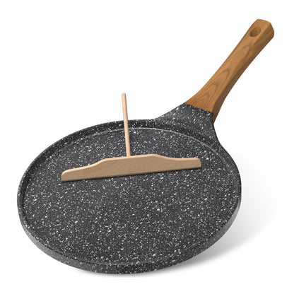 Crêpière Antiadhésive 26 cm, Poêle à Crêpes Plate Compatible Induction