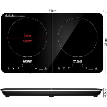 Plaque de cuisson à induction – Double plaque à induction, 10 niveaux de température
