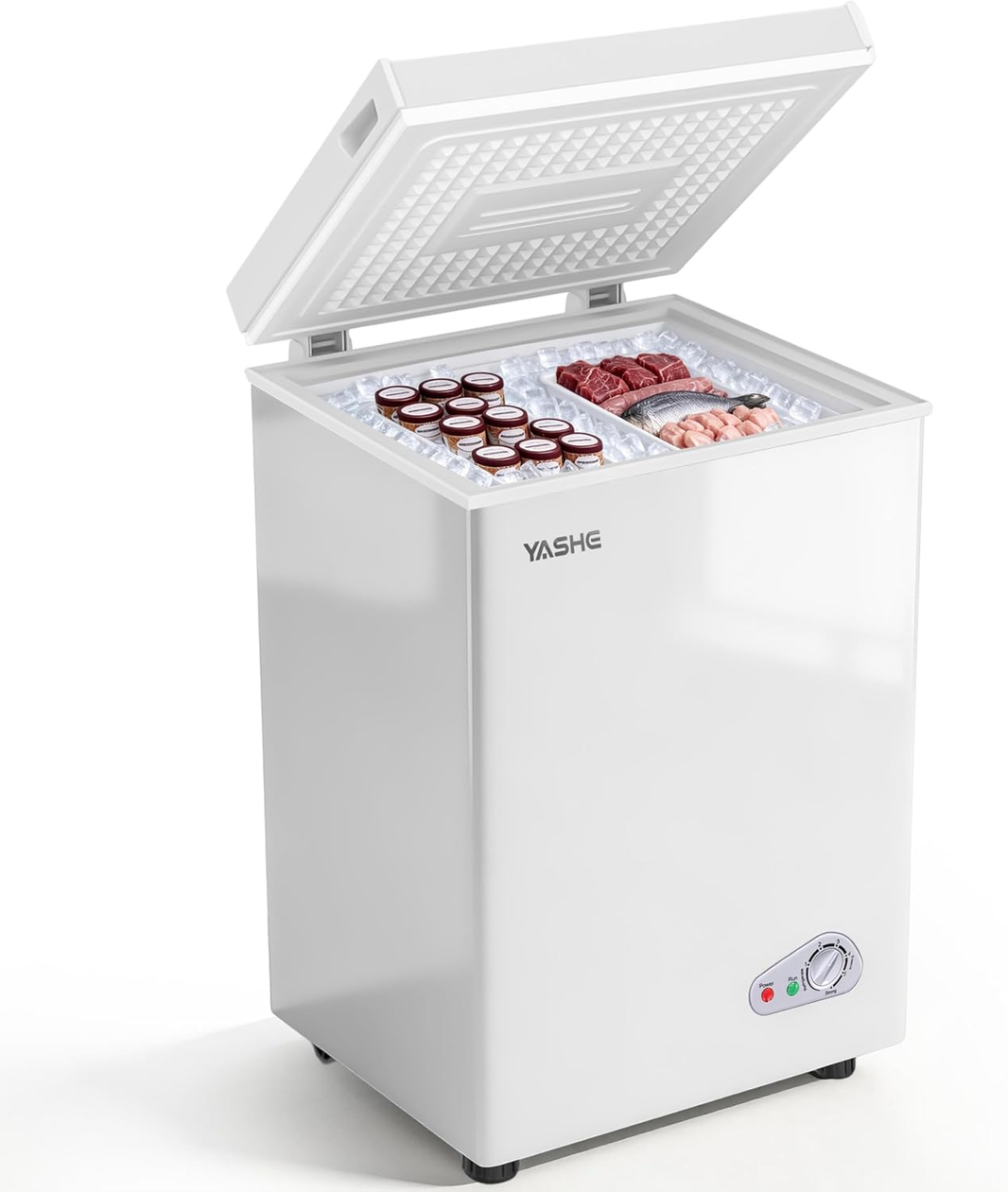 Congélateur coffre 100L, pose libre, Noir | 2 paniers amovibles
