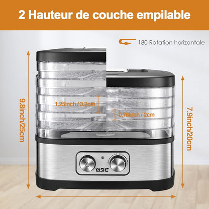 Dehydrator, 5 Height-Adjustable Trays