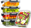 Set di 5 contenitori per il pranzo in vetro riutilizzabili, senza BPA