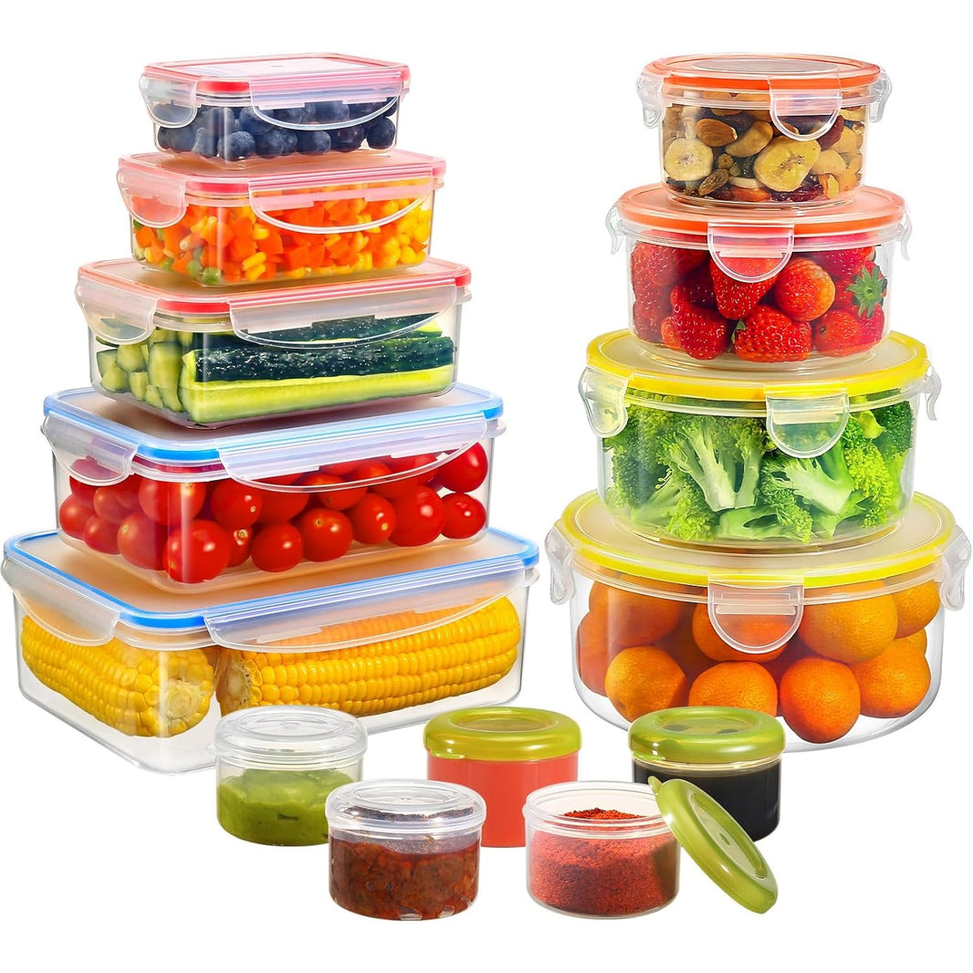 Boîte Conservation Alimentaire 28 Pièces, Sans BPA Boîte Alimentaire Set