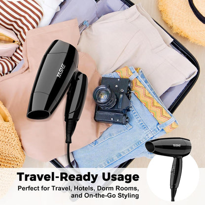 Mini Sèche-Cheveux Pliable, Sèche Cheveux de Voyage Léger avec 2 Modes