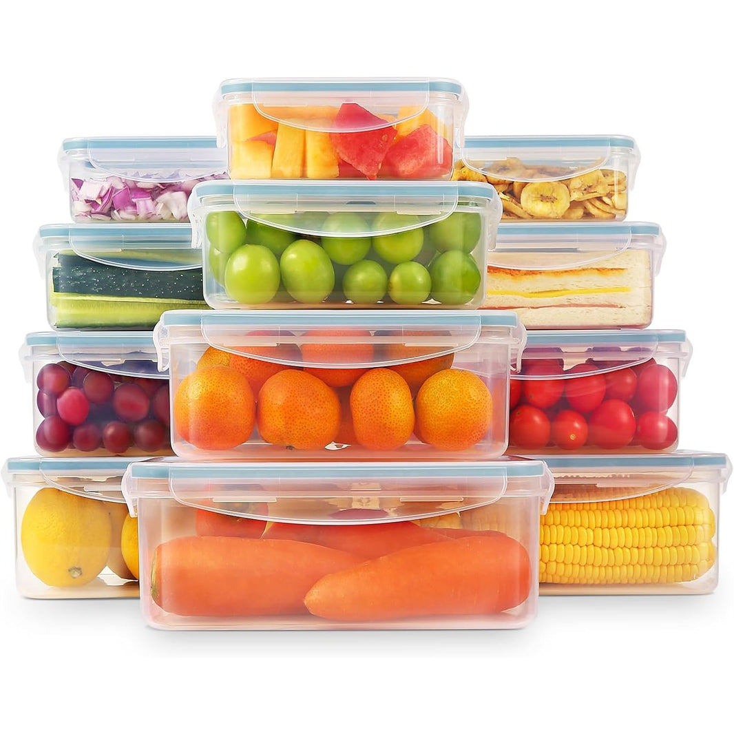 Boîte Alimentaire Set, 12 Pièces Boîtes Alimentaires Plastique Réutilisables avec Couvercles Hermétiques