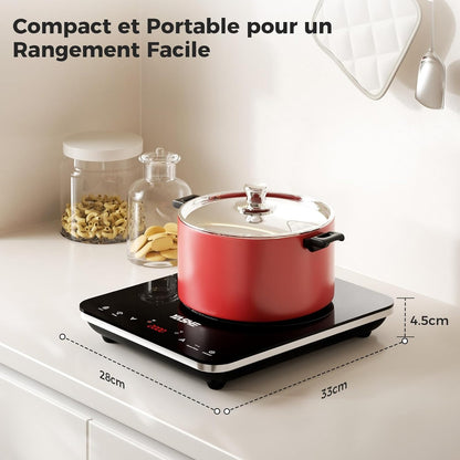 Plaque de cuisson – Table de cuisson à induction portable, 10 réglages de puissance et